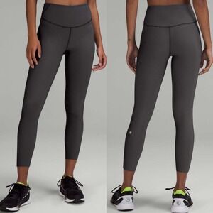 Lululemon Base Pace High Rise Leggings Running NEW Black Grey Womens‎ Size 2 NWT